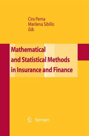 Mathematical and Statistical Methods for Insurance and Finance de Cira Perna