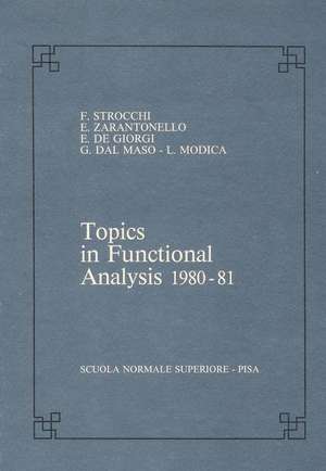 Topics in functional analysis 1980-81 de Franco Strocchi