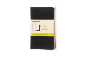 Moleskine Cahier pocket. Plain. Black Cover. Set de 3. 64 pagini, 9 x 14 cm de Moleskine