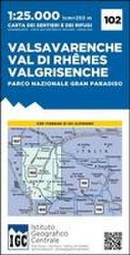 IGC Italien 1 : 25 000 Wanderkarte 102 Valsavarenche