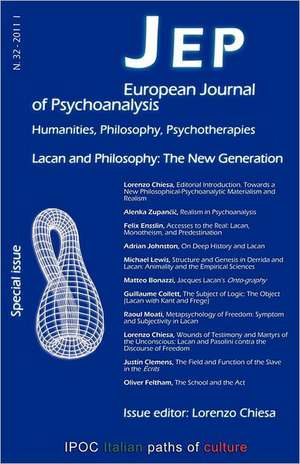 Jep European Journal of Psychoanalysis 32 de Lorenzo Chiesa