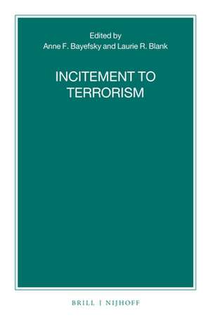 Incitement to Terrorism de Anne F. Bayefsky