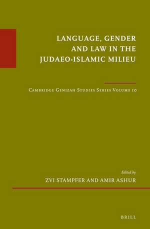 Language, Gender and Law in the Judaeo-Islamic Milieu: Cambridge Genizah Studies Series, Volume 10 de Zvi Stampfer