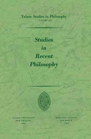 Studies in Recent Philosophy de Andrew J. Reck