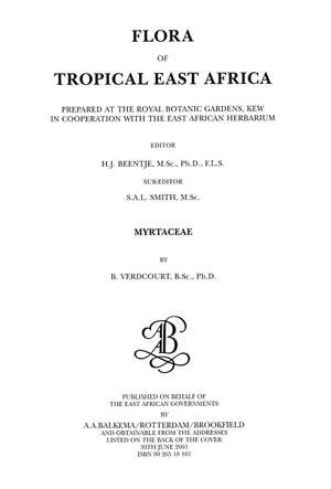 Flora of Tropical East Africa - Myrtaceae (2001) de B. Verdcourt