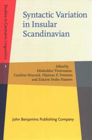 Syntactic Variation in Insular Scandinavian de Hoskuldur Thrainsson