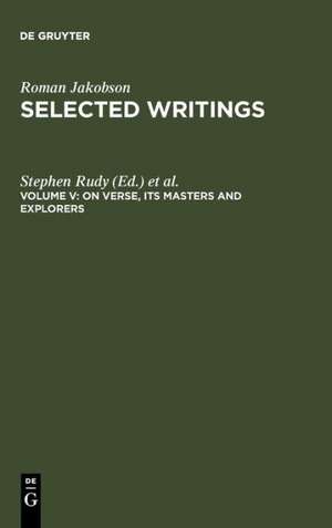 On Verse, Its Masters and Explorers de Stephen Rudy