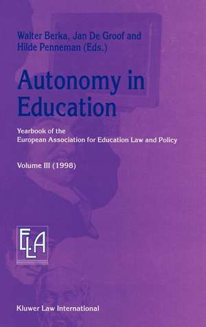 Autonomy in Education de Walter Berka