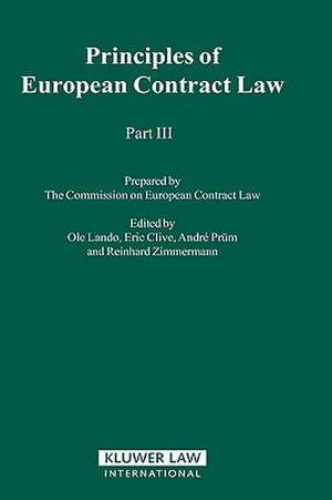 Principles of European Contract Law - Part III de Lando