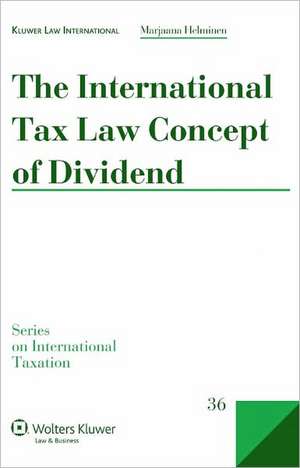 The International Tax Law Concept of Dividend de Helminen