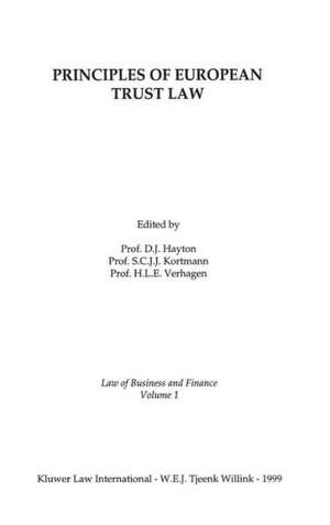 Principles of European Trust Law de David J. Hayton