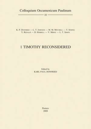 1 Timothy Reconsidered de Karl Paul Donfried