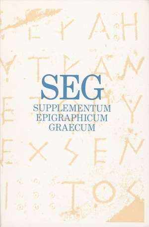 Supplementum Epigraphicum Graecum, Volume XLI (1991) de H. W. Pleket