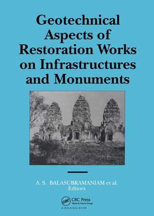 Geotechnical Aspects of Restoration Works on Infrastructures and Monuments: Proceedings of a symposium, Bangkok, December 1988 de A.S. Balasubramaniam