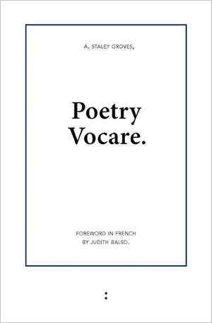 Poetry Vocare de Adam Staley Groves