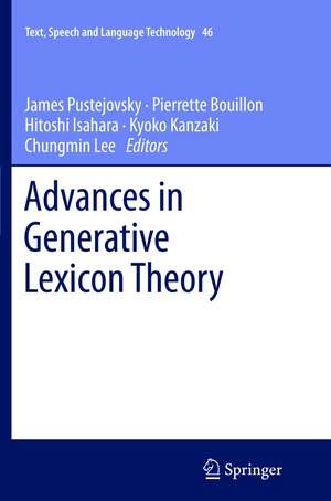 Advances in Generative Lexicon Theory de James Pustejovsky