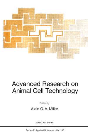 Advanced Research on Animal Cell Technology de Alain O.A. Miller