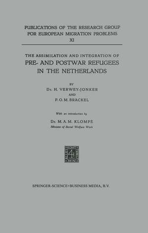 The Assimilation and Integration of Pre- and Postwar Refugees in the Netherlands de H. Verwey-Jonker