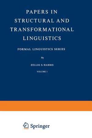 Papers in Structural and Transformational Linguistics de Zellig S. Harris