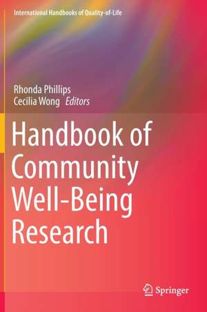 Handbook of Community Well-Being Research de Rhonda Phillips