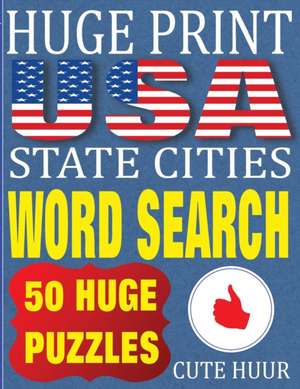 Huge Print USA State Cities Word Search de Cute Huur