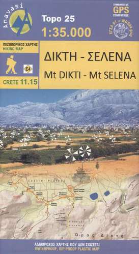 Mount Dikti - Mount Selena 1 : 35 000 Hiking Map Crete 11.15