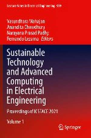 Sustainable Technology and Advanced Computing in Electrical Engineering: Proceedings of ICSTACE 2021 de Vasundhara Mahajan