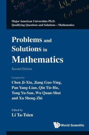 PROB & SOLN IN MATHEMATICS 2ED de Ta-Tsien Li