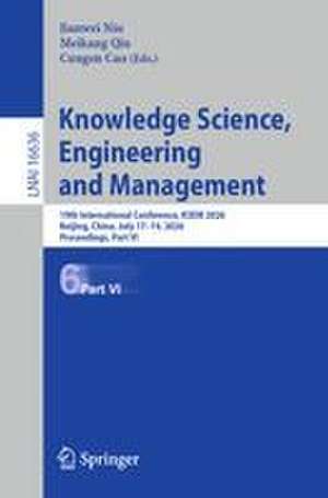 Knowledge Science, Engineering and Management de Jianwei Niu