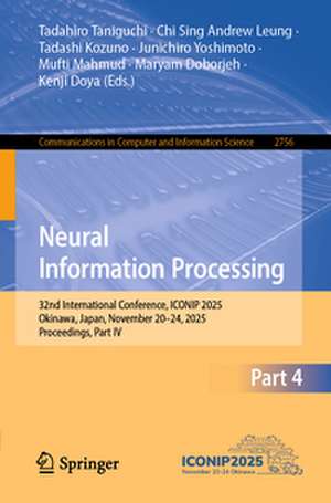 Neural Information Processing de Tadahiro Taniguchi