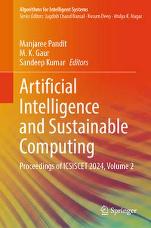 Artificial Intelligence and Sustainable Computing de Manjaree Pandit
