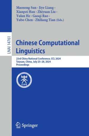 Chinese Computational Linguistics de Maosong Sun