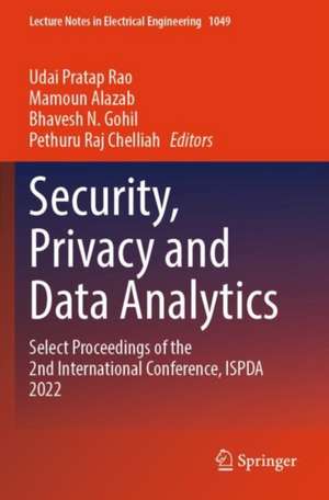 Security, Privacy and Data Analytics de Udai Pratap Rao