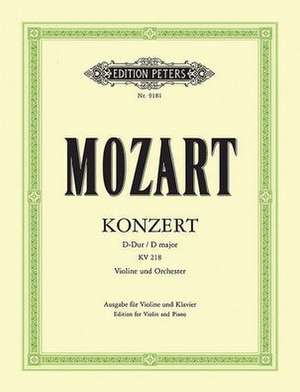 Violin Concerto No. 4 in D K218 (Edition for Violin and Piano) de Wolfgang Amadeus Mozart