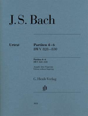 Partiten 4-6 BWV 828-830, Urtext de Johann Sebastian Bach