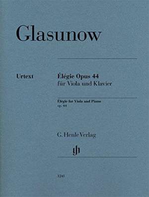 Élégie op 44 für Viola und Klavier de Alexander Glasunow