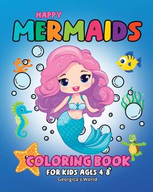 Happy Mermaids Coloring Book for Kids Ages 4-8 de Yunaizar88