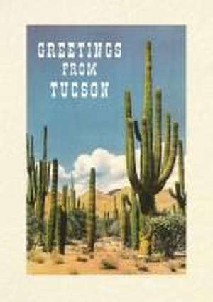 Vintage Lined Notebook Greetings from Tucson, Saguaros