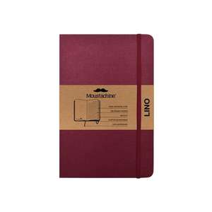 Moustachine Classic Linen Hardcover Burgundy Lined Pocket de Moustachine