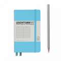 Agendă nedatată Leuchtturm Pocket A6 Ice Blue copertă cartonată, pagini liniate