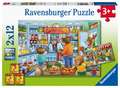 Ravensburger Kinderpuzzle - 05076 Komm, wir gehen einkaufen - Puzzle für Kinder ab 3 Jahren, mit 2x12 Teilen