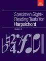 Specimen Sight-Reading Tests for Harpsichord, Grades 4-8