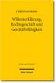 Willenserklarung, Rechtsgeschaft Und Geschaftsfahigkeit: Eine Vertragstheorie