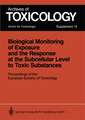 Biological Monitoring of Exposure and the Response at the Subcellular Level to Toxic Substances: Proceedings of the European Society of Toxicology Meeting held in Munich, September 4–7, 1988