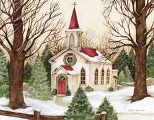 Woodland Church Boxed Christmas Cards