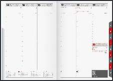 rido/idé 7023013805 Buchkalender Modell studioplan int. (2025)| 2 Seiten = 1 Woche| 168 × 240 mm| 160 Seiten| Kunststoff-Einband Reflection| grau