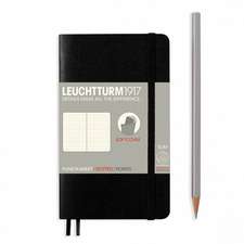 Agendă nedatată Leuchtturm Pocket (A6): Negru, pagini punctate