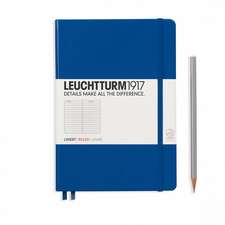 Agendă nedatată Leuchtturm Medium (A5): Albastru royal, pagini liniate