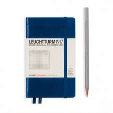 Agendă nedatată Leuchtturm Pocket (A6): Navy, pagini cu pătrățele, cartonată