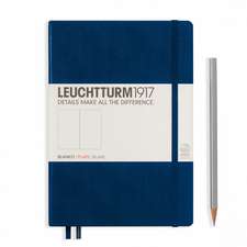 Agendă nedatată Leuchtturm Medium (A5): Navy, pagini albe